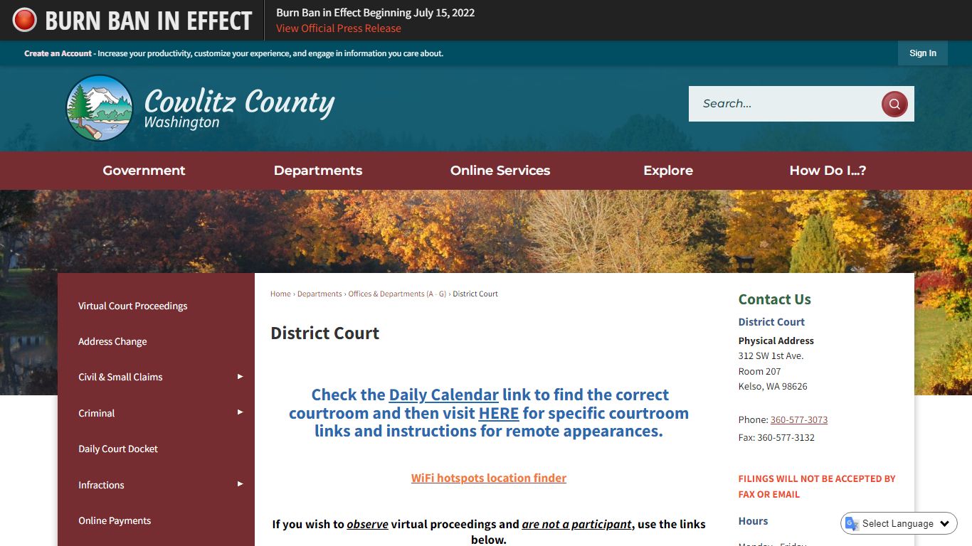 District Court | Cowlitz County, WA - Official Website