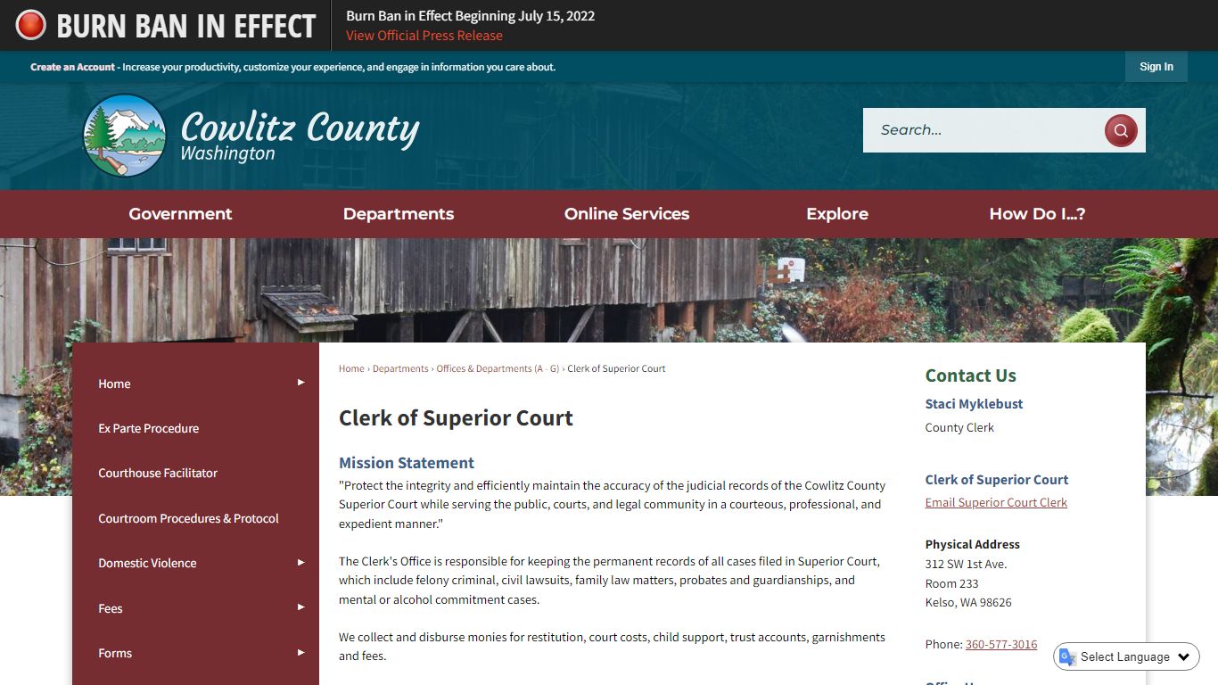 Clerk of Superior Court | Cowlitz County, WA - Official Website