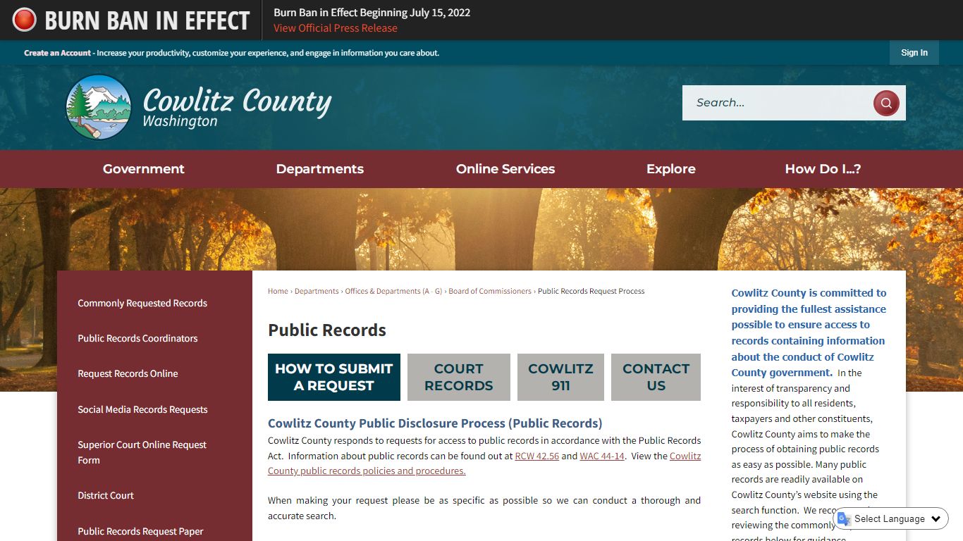 Public Records | Cowlitz County, WA - Official Website